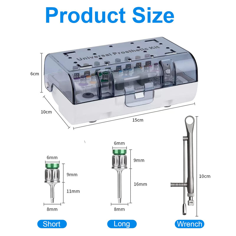 Dental Implant Torque Wrench Set - Universal Prosthetic Kit Dental Implant Kit with Torque Ratchet Screwdrivers 16 pcs,10-70Ncm, Secure Disassemble Implant Restorations