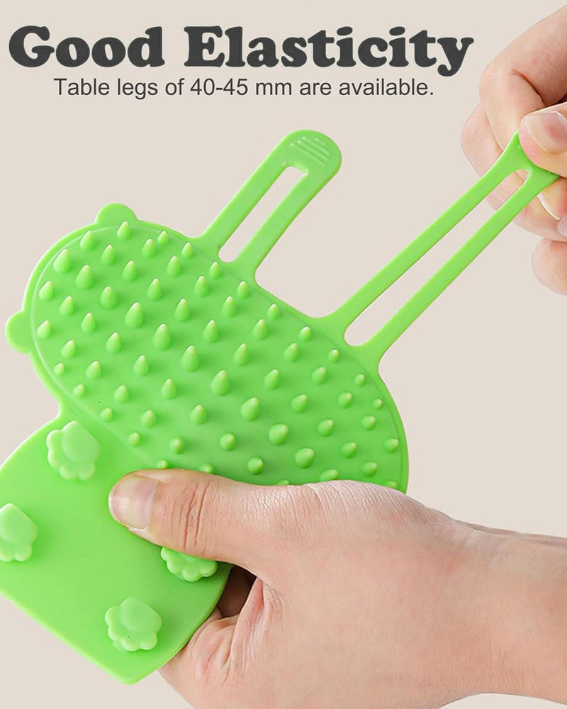 LOZTBUE 2pcs Self Cleaning Cat Brush, Silicone Cat Grooming Massage Hair Brush, Adjustable Cat Face Scratcher Table Legs Climbing Shelf, Dog Pet Scratching Gloves (Pink & Green) - BeesActive Australia