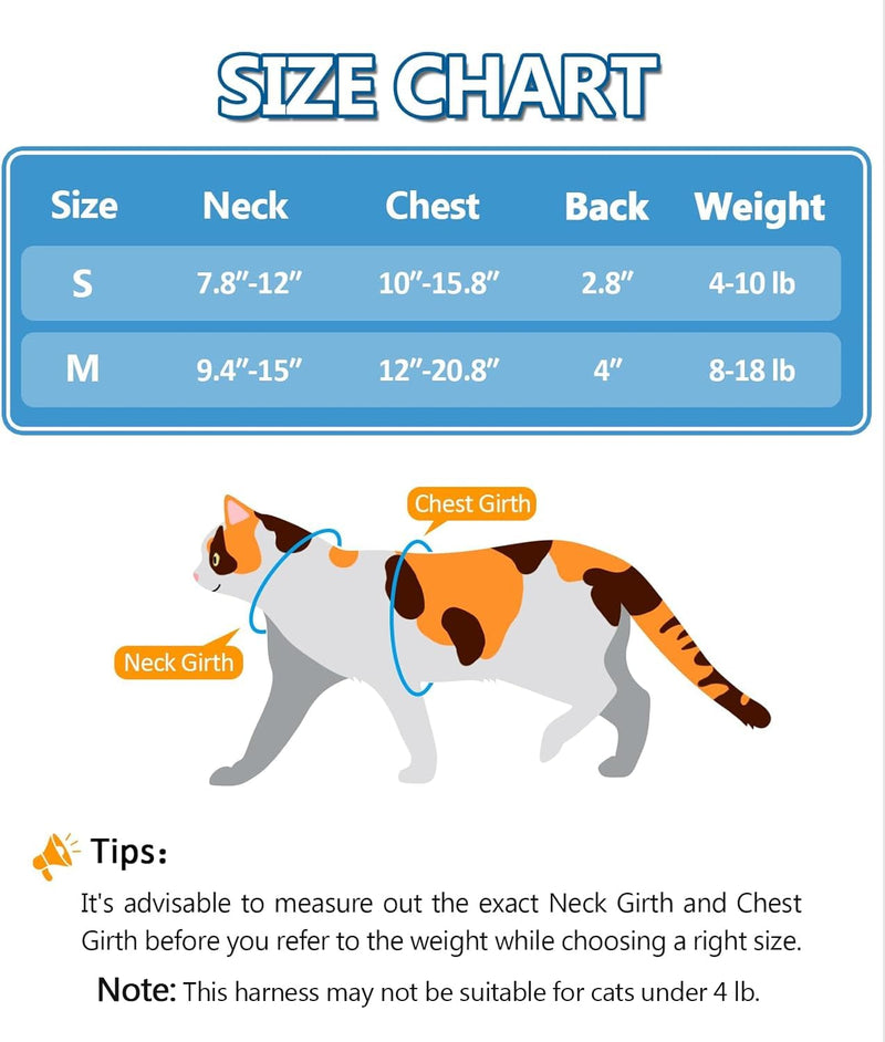 Cat Harness and Leash Set, Collars [3 in 1 Lightweight & Adjustable] Escape Proof Cat Harness, Comfortable Soft Kitten Harness for Large Cats Safe, Easy to Wear, Outdoor Walking Travel Morandi Green Medium - BeesActive Australia