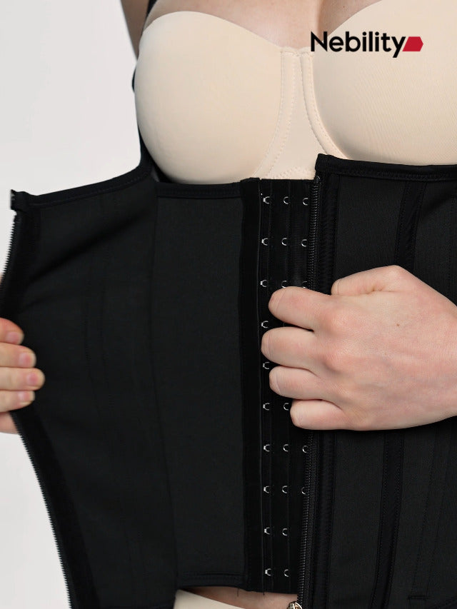 Nebility Waist Trainer for Women Corset Shapewear Tummy Control Faja Body Shaper Waist Cincher with Adjustable Strap X-Large Black