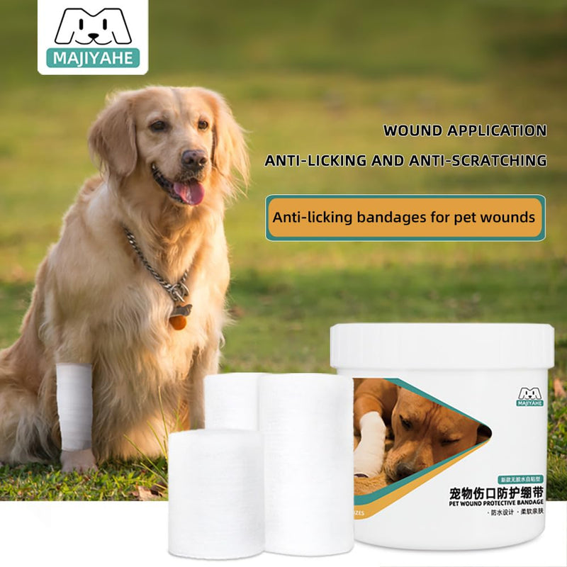 Bandages Protective Covers for Dogs Cats & Other Pets Wound Care, Self-Adhesive Pet Bandage, Disposable, Breathable, Water Resistant Dog Leg Bandages (1 can in 3 Rolls) - BeesActive Australia