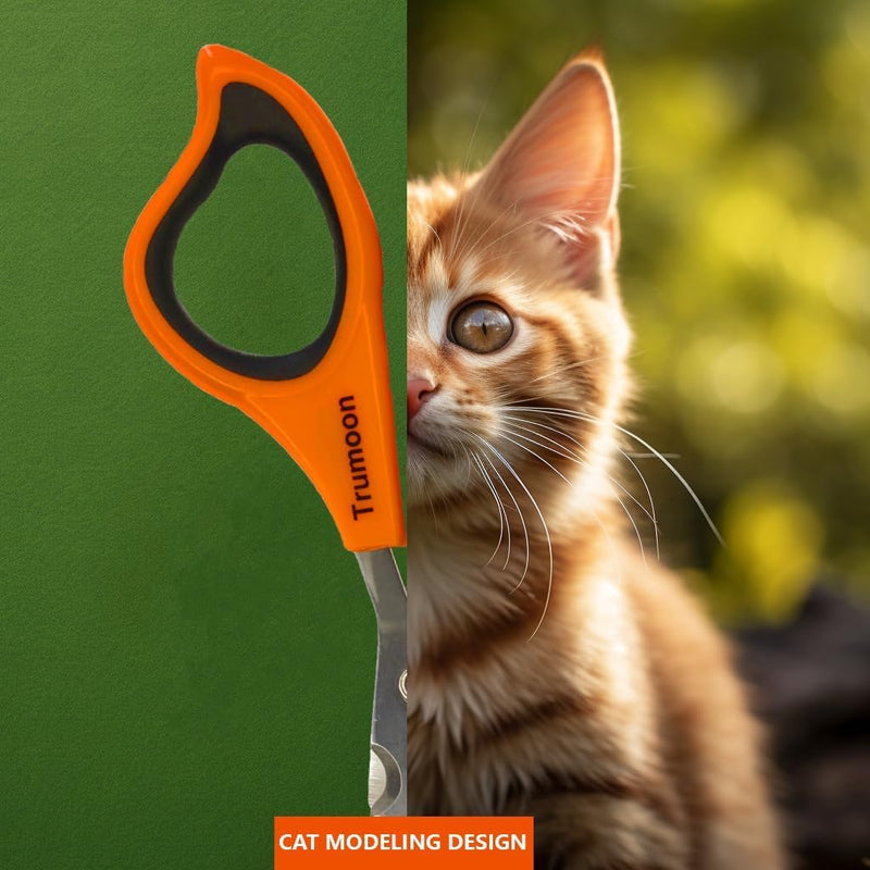 Trumoon Easy Cat Claw Trimmers with Circular Guard- Avoid Over Cutting Meow Nail Clippers for Cats Who Like to Struggle - Professional Grooming Tool for Kitten Cat 2mm-orange - BeesActive Australia