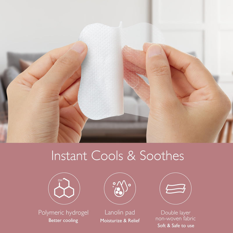 Momcozy Soothing Gel Pads, Instant & Long Cooling Relief for Sore Nipples, Made without BPA, Hydrogel Pads with Lanolin for Breastfeeding, 6 Count 6 PCS - BeesActive Australia