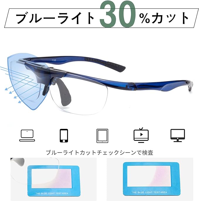 [LianSan] Flip-up Reading Glasses, Portable, with Case, Unisex, Men's, Women's, Stylish, Reading Glasses, Bifocals, Prescription L3806, Blue, +250 -  Australia