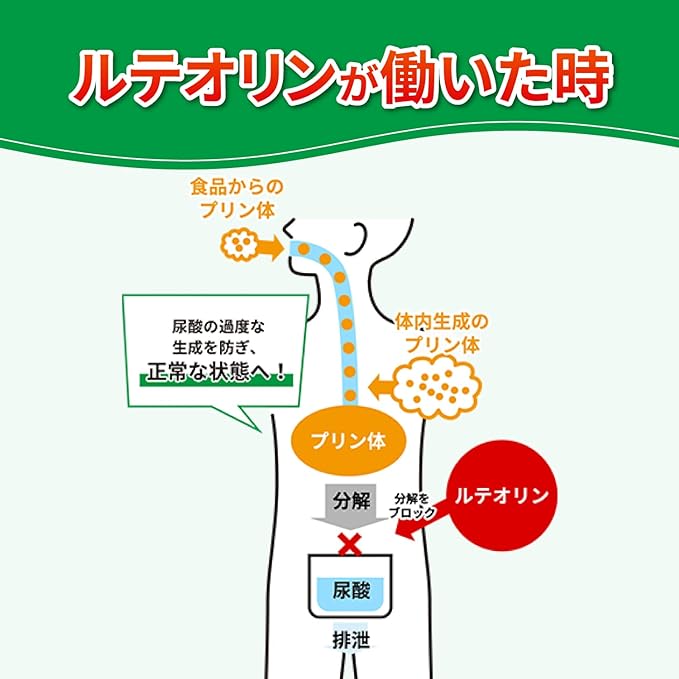 Kobayashi Pharmaceutical's nutritional supplement Uric Acid Help Lowers high uric acid levels Luteolin For those concerned about uric acid levels Approximately 30 days supply 60 tablets Kobayashi Pharmaceutical Supplement - BeesActive Australia
