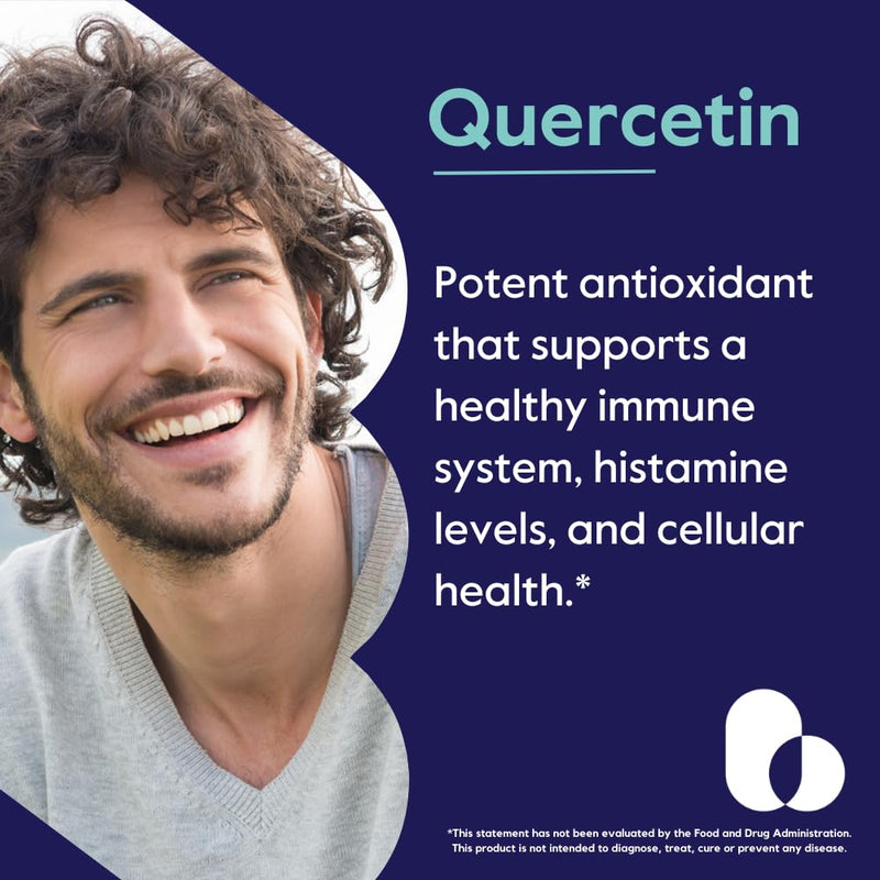 BESTVITE Quercetin 500mg (120 Veg Caps) - No Stearates - Vegan | No Silicon Dioxide - Non GMO - Gluten Free - Immune Support* - Respiratory & Antioxidant Support* 120 Count (Pack of 1)