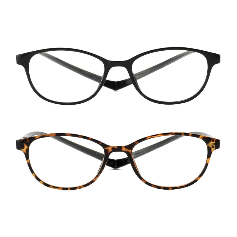 JM 2 Pack Magnetic Reading Glasses for Men Women, Hang Neck Blue Light Blocking Computer Readers Black & Tortoise +2.75 #2 Tortoise & Black 2.75 x - BeesActive Australia
