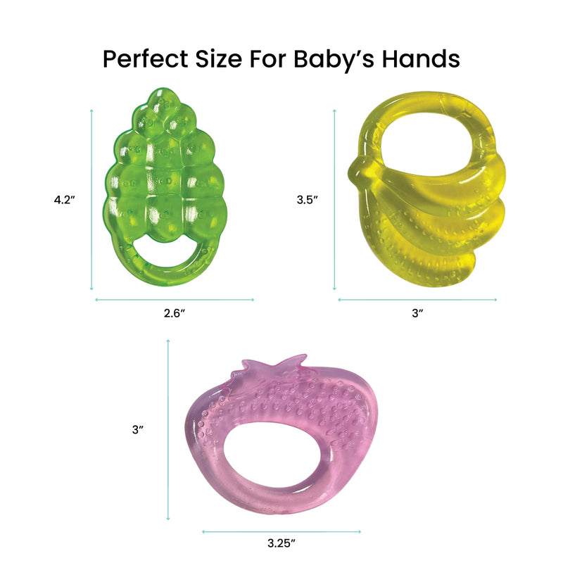 Lulyboo Water Teethers ‚Äì BPA-Free, Chillable Teething Toys for Infants & Toddlers ‚Äì Soothing Relief for Sore Gums ‚Äì Soft, Durable, Freezable ‚Äì 3+ Months (Fruits) Fruits - BeesActive Australia