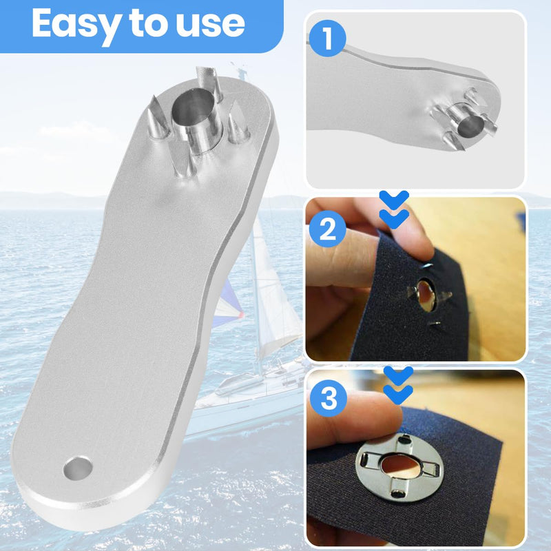6mm Turnbutton Fastener Kit with Hand Tool Hole Punch for Boat Canopy Canvas Cover, Common Sense Fastener & Hole Cutter（20 PCS） - BeesActive Australia