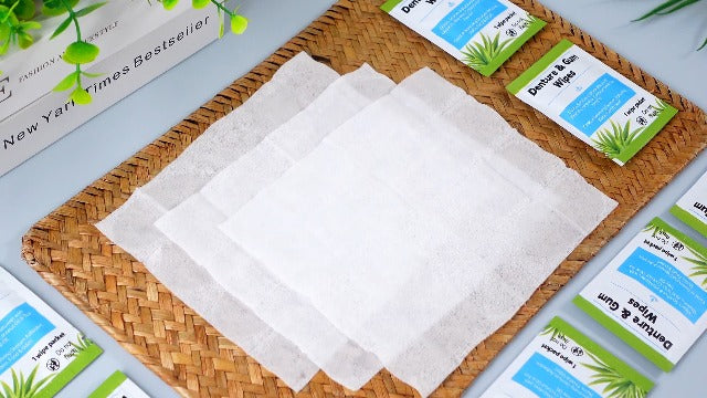 Timgle 100 Pcs Denture Cleaning Wipes Denture Adhesive Remover, Classic