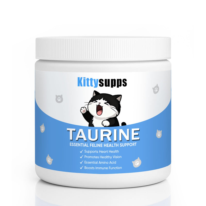 KittySupps Taurine Supplement for Cats, Kitty Supps Taurine Powder, Supports Heart & Eye Health, Boost Energy & Vitality, Mix in Food, Grain-Free Formula, 200 Grams
