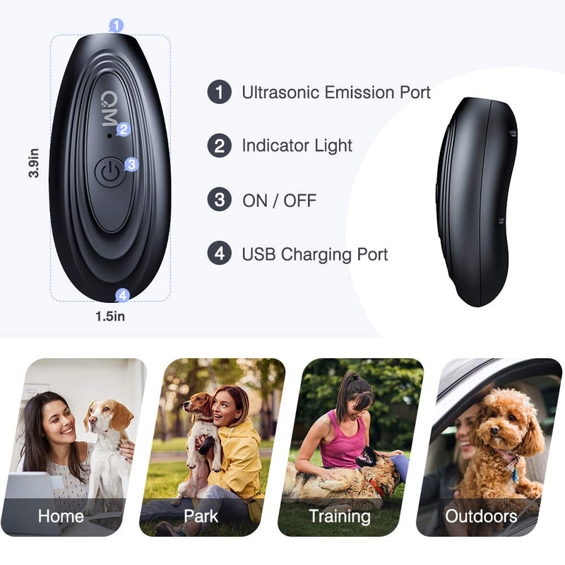 Bubbacare Anti Barking Device Dogs, 16.4 Feet Long Range Bark Control Ultrasonic Device, Portable Rechargeable Bark Control for Dogs, Dog Training and Behavior Correction - BeesActive Australia