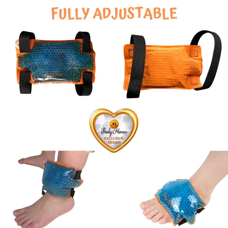 BodyMoves Kid's Ankle Brace Support Plus Hot and Cold Ice Pack (Sporty Black, Small for Little Kids (US 12-3)) Sporty Black - BeesActive Australia