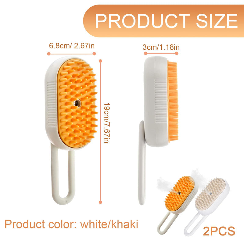 Pack of 2 cat brushes with steam, 3-in-1 steam brush cat, steam cat cleaning brush, multifunctional dog steam brush, self cleaning steamy cat brush, for cats and dogs for hair removal. 2 pieces - BeesActive Australia