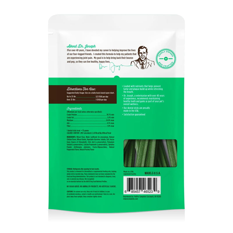 Vetpro Complete Advanced Dental Sticks with Prebiotics, 15 Sticks, Cleans Teeth, Freshens Bad Breath, and Supports Gut Health, Target Tartar and Plaque Build Up, Veterinarian Formulated - PawsPlanet Australia