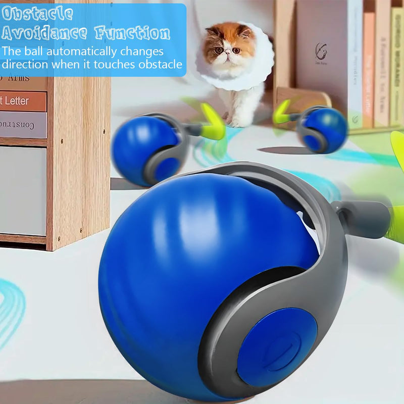 Speedy Tail 2.0,Speedy Tail Cat Toy,Smart Interactive Cat Toy Balls,Automatic Moving Balls for CatTouch Motion Rolling Cat Toy Ball,Self Rolling Smart Cat Toy Ball Interactive Cat Toys with Tail Blue - BeesActive Australia