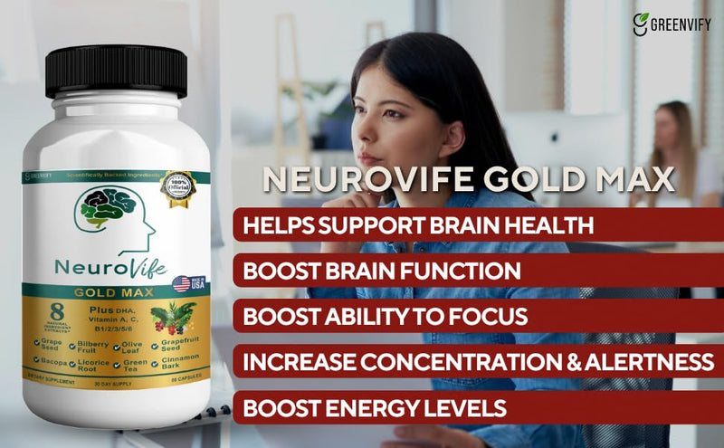 NeuroVife Gold Max Nootropic Formula, Cognitive Focus and Clarity Complex, 60 Capsules 1