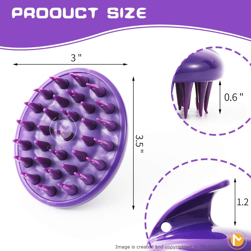 Cat Brush with Soft Rubber Pins, Washable Silicone Pet Brushes for Indoor Cats Grooming Shedding Massage Bath, No Scratching Removes Hair Mats Tangles and Loose Fur for Short to Long Haired Purple - BeesActive Australia