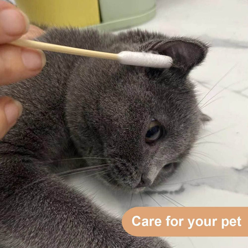 Cotton Ear Buds Swabs for Dogs & Cats, Ear Wax Infection Removal, Itchy Ear, Eye Cleaning and general Pet Cleaning 15cm long (pack of 50)