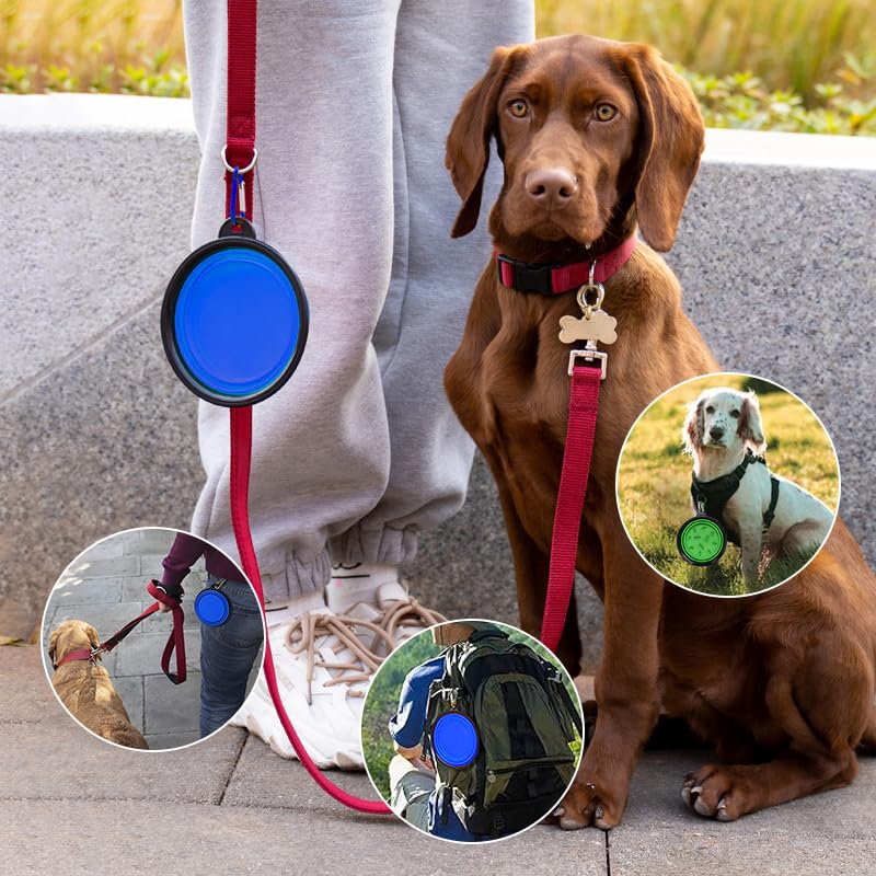 Portable Pet Travel Dog Bowls, 2 Pack Convenient Collapsible Dog Bowls, Small Pet Slow Feeder Design for Dogs Cats Feeding Watering with 2 carabiners - BeesActive Australia