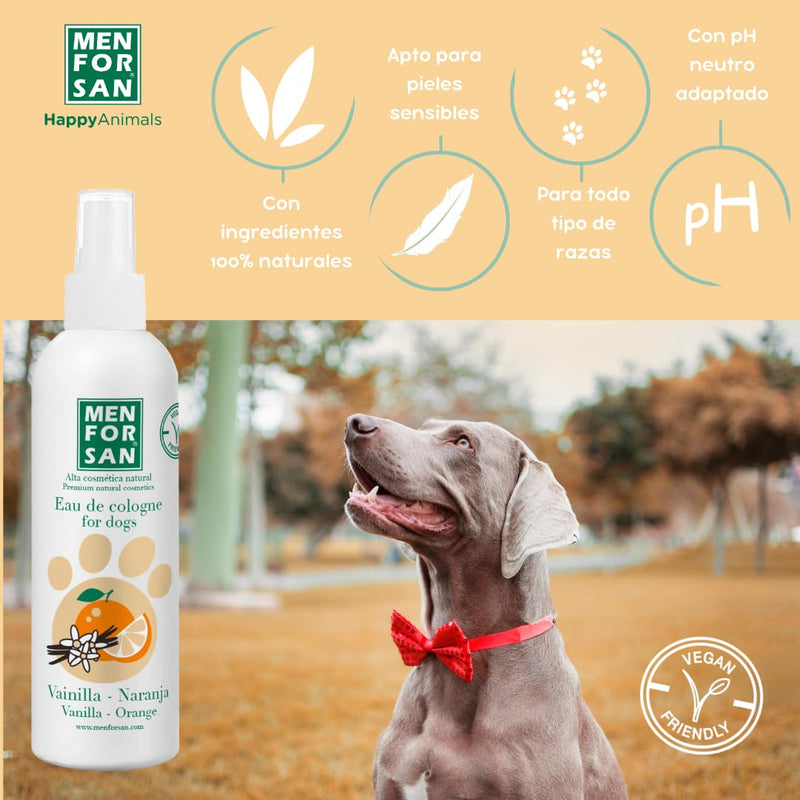 MENFORSAN Cologne for dogs vanilla and orange 125ml, sweet, fruity and long-lasting aroma 125 ml (pack of 1) - BeesActive Australia