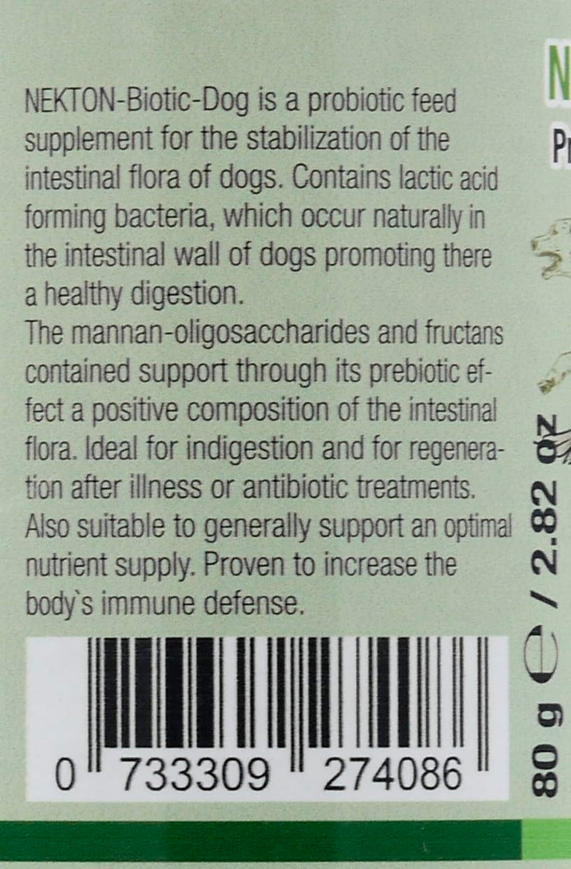Nekton Biotic-Dog Probiotic Supplement for Dogs 80gm (2.8oz) 80 grams (2.8 ounces) - PawsPlanet Australia