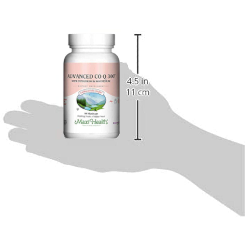 Maxi Health® CoQ10 300mg with Magnesium & Potassium (60 Capsules) | Kosher | Coenzyme Q10 with Magnesium & Potassium | Heart, Mind, Mood & Energy | Vegetarian · Non-GMO | Doctor Formulated