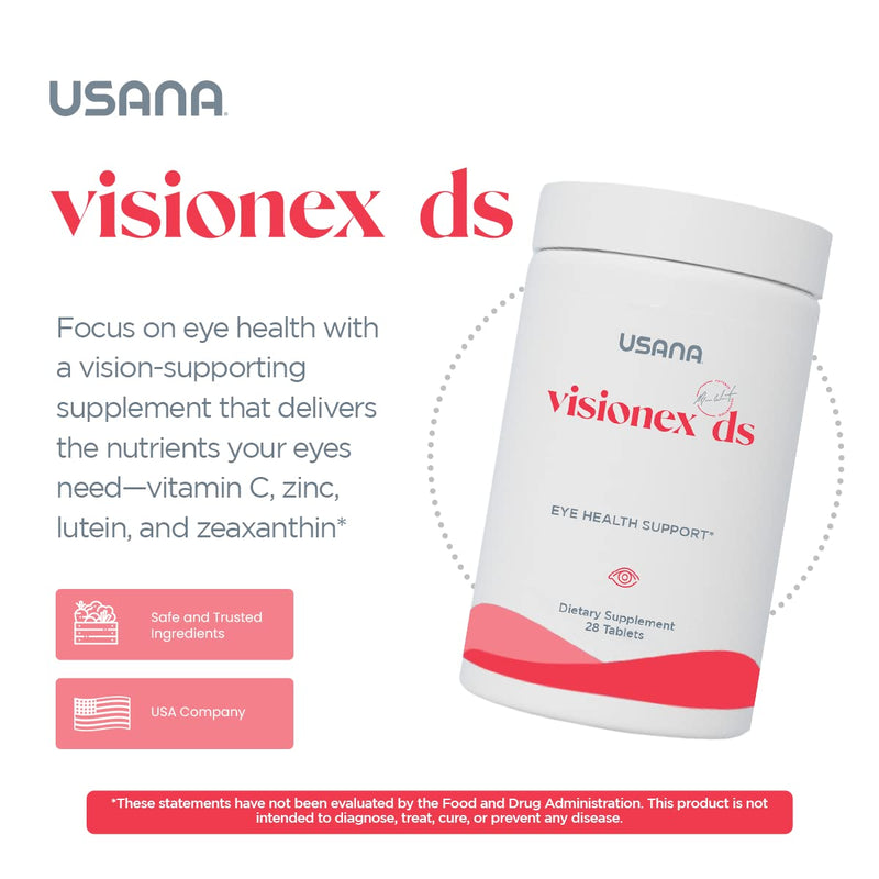 USANA - Visionex DS Lutein & Zeaxanthin Formula - 28 Tablets | Includes Lutein, Zeaxanthin, Bilberry Extract and Vitamin C For Blue Light Support, Retinal Health and Vision