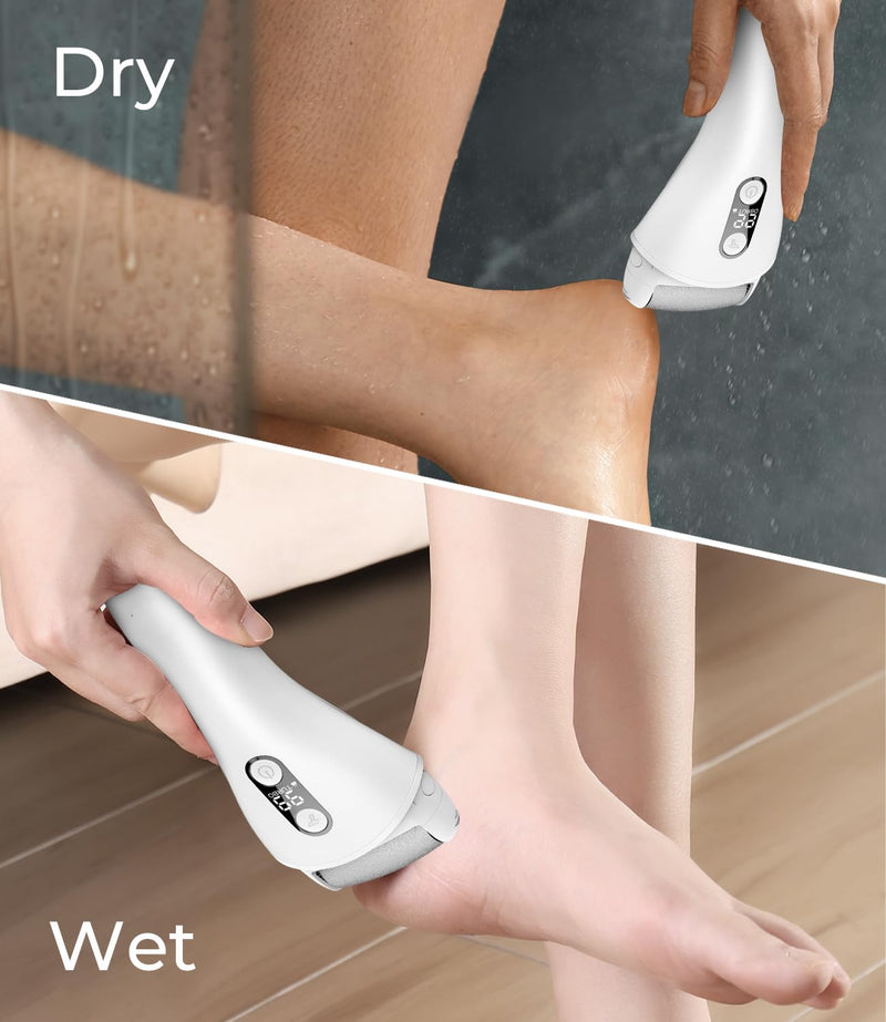 Electric Callus Remover for feet,Rechargeable Foot File Electronic Pedicure Tools Kit for Calloused Removal, Waterproof Electric Foot Scrubber Duty Feet Care for Heels Dead BCM-1138T-White - BeesActive Australia