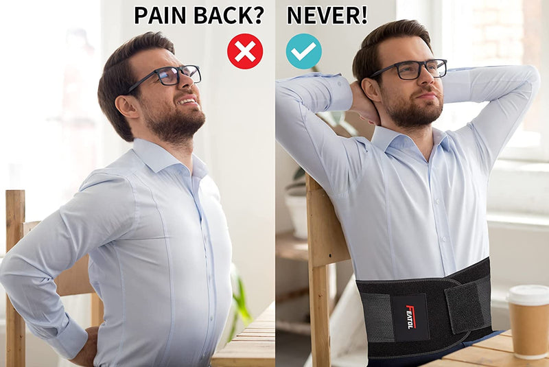 FEATOL Back Brace for Lower Back Pain, Back Support Belt for Women & Men, Breathable Lower Back Brace with Lumbar Pad, Lower Back Pain Relief for Herniated Disc, Sciatica, Scoliosis plus size (Waist 2X-Large (Pack of 1) Black - BeesActive Australia