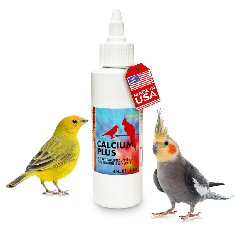 Morning Bird Calcium Plus Liquid for Birds – Calcium Supplement with Vitamins and Minerals for Strong Eggshells, Healthy Bones - Support Growth, Breeding, and Wellness for All Birds 4 Fl Oz