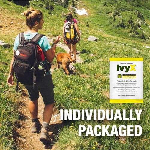 CoreTex Ivy X Post-Contact Poison Ivy Wipes with Resealable Travel Bag - Pack of 15 Single-Use Treatment Wipes to Assist in Removal of Rashes - Also Works on Poison Oak & Sumac Oils Ivy X Post Travel Bag