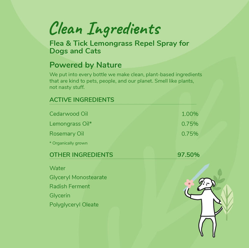 Flea & Tick Spray and Shampoo Kit for Dogs & Cats Lemongrass Shampoo - Lemongrass Spray - PawsPlanet Australia