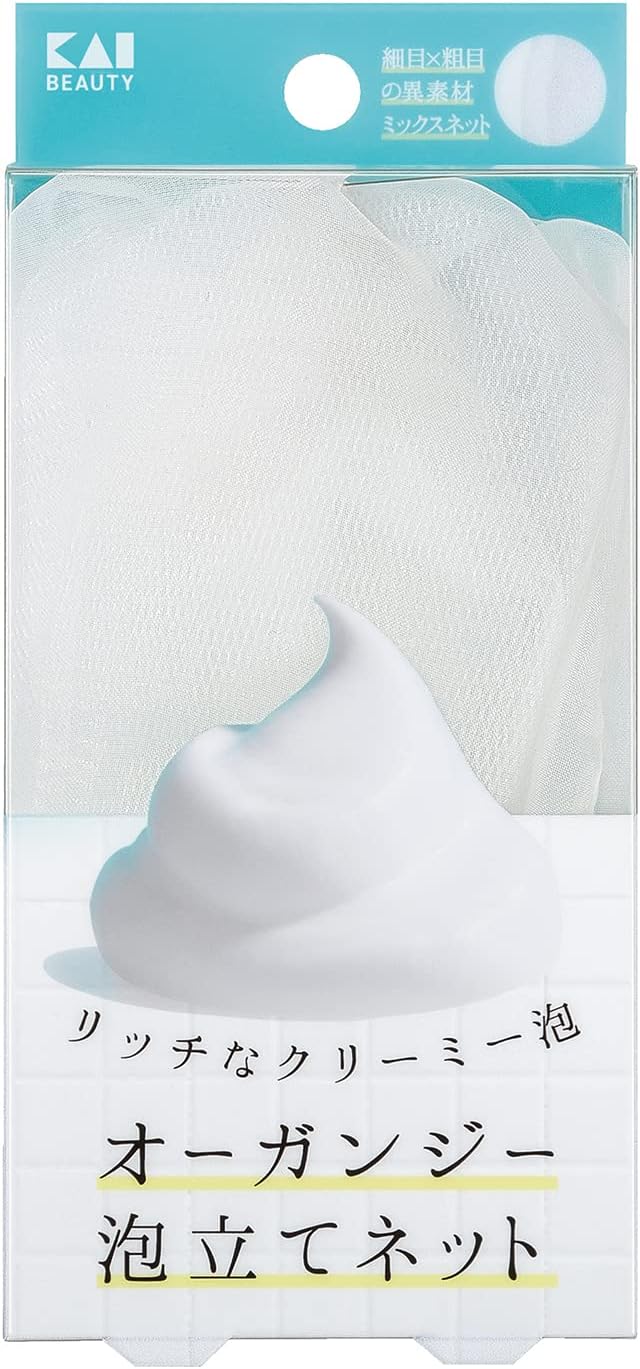 Kai KQ3168 Organza Foaming Net, Cleansing, Ribbon Included, White, Polyethylene, Polyester, Dense Foam, Skin Care -  Australia