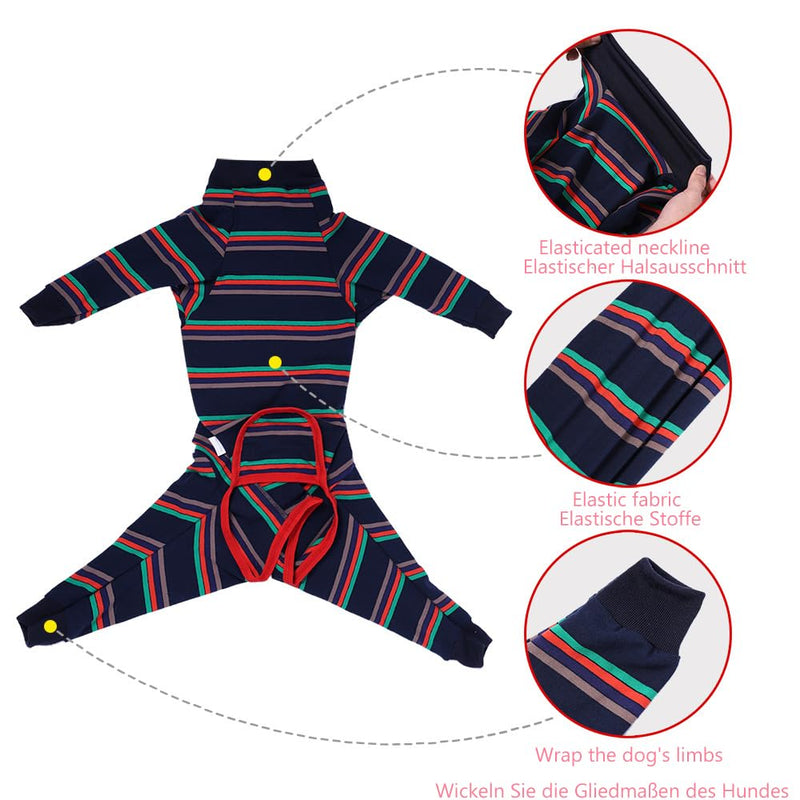 SUYUKU Dog Recovery Suit Anti Leak Puppy Long Sleeve Bodysuit for Elizabethan Collar Onesie with Legs Surgical Bodysuit Soft Comfortable Warm Pajamas Clothes for Pets (Blue, XL) Blue - BeesActive Australia