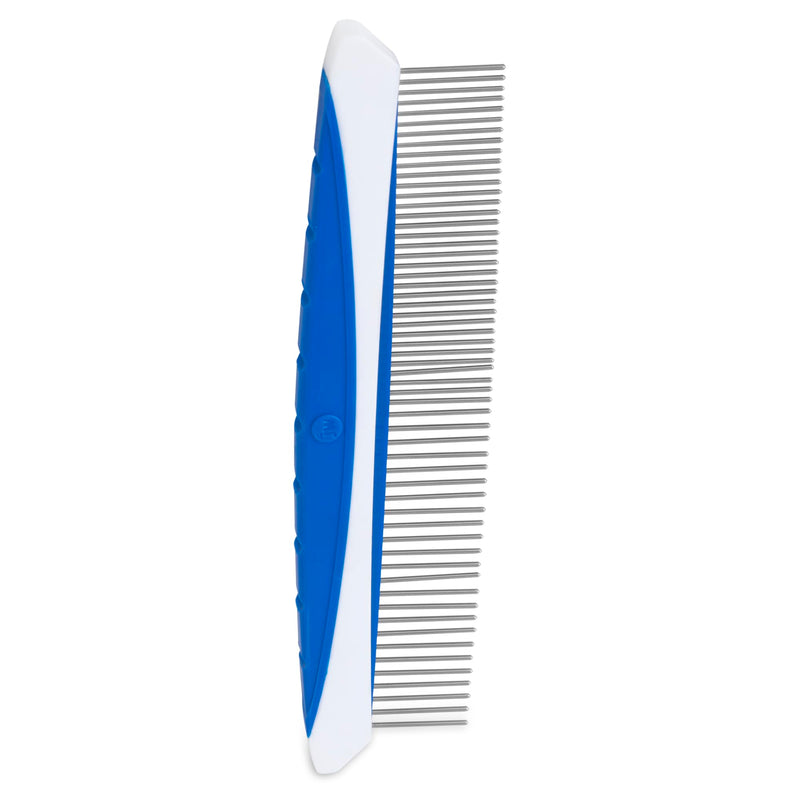 JW Pet Company 8-Inch Gripsoft Rotating Comfort Comb, Fine and Coarse,Gray/Yellow 1 Pack - BeesActive Australia