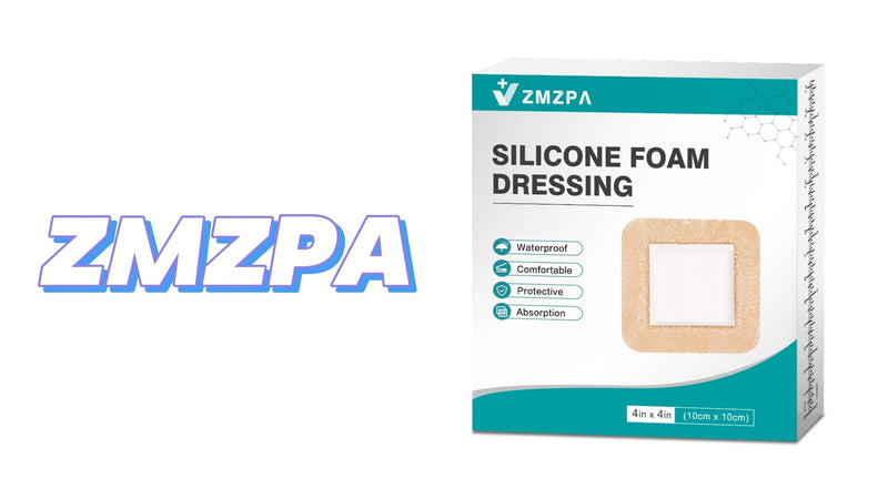 40Pcs Silicone Foam Dressing 4x4 Gentle Border, Waterproof Silicone Bandages for Wounds Care, Bed Sore Patches, Super Absorbent Wound Dressing, Self Adhesive Pressure Sore Pads 4''x4'' (40 Packs)