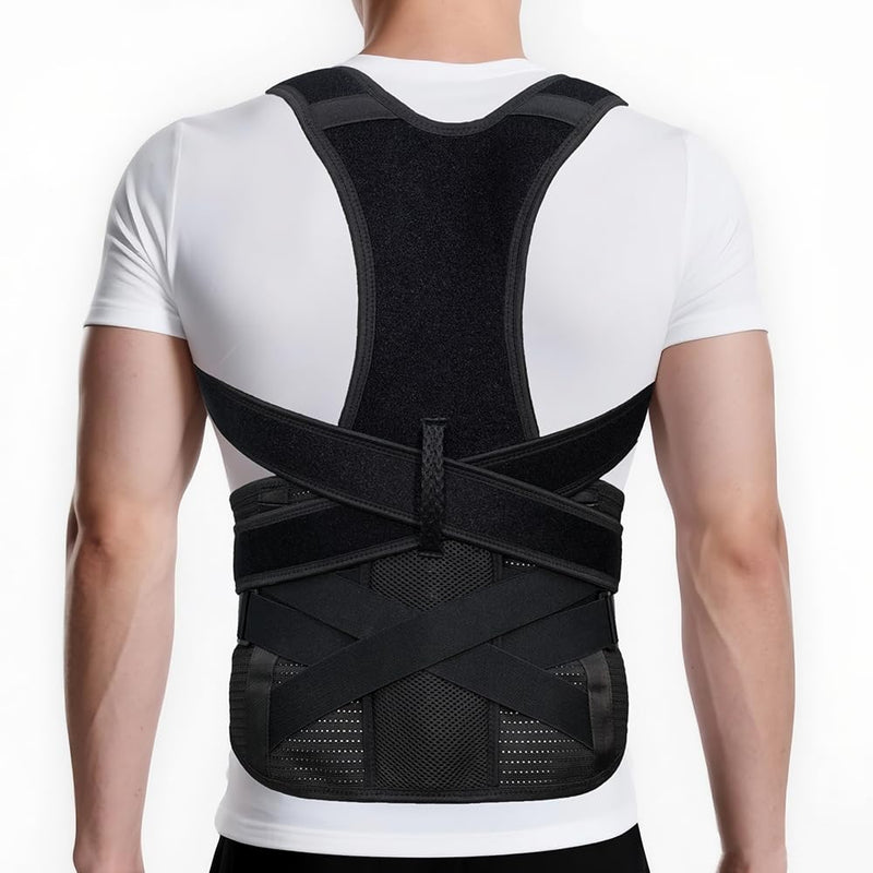 Upgraded Back Brace Posture Corrector for Women and Men - Adjustable Back Brace with Bionic Bone Lumbar Panel for Upper & Lower Back Pain Relief, Sciatica, Herniated Disc XXL(42-46Inch) XX-Large(42-46 Inches) - BeesActive Australia