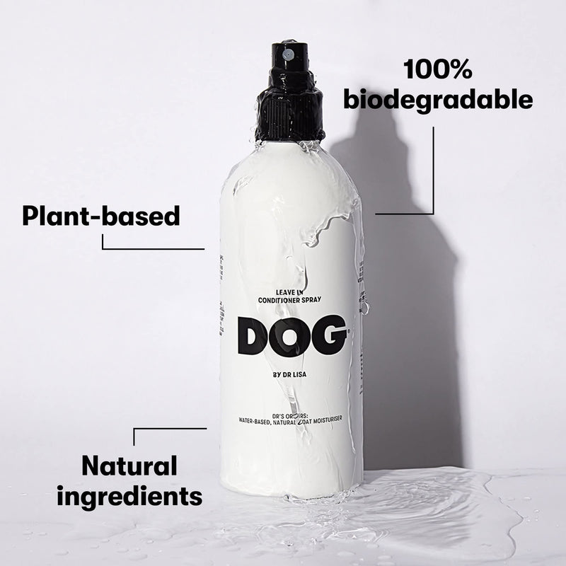 DOG by Dr Lisa - Leave in Conditioner Spray - Dog Coat Detangling and Dematting Spray - No-Rinse Conditioner for Dog Grooming - Reduce Knots & Tangles - Plant Based, Vegan Friendly - PawsPlanet Australia