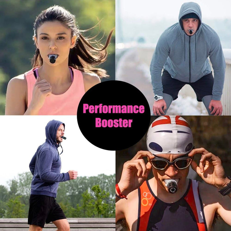 Breathing Trainer, Portable Muscle Trainer with Adjustable Resistance, Compact Lung Exercise Device, Detachable for Easy Cleaning Black - BeesActive Australia
