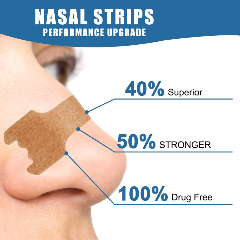 Nasal Strips - 120 Count Nasal Strips for Snoring, Extra Strength Tan Nasal Breathing Strips to Improve Sleep, Instant Nasal Congestion Relief Caused by Colds & Allergies Extra Large