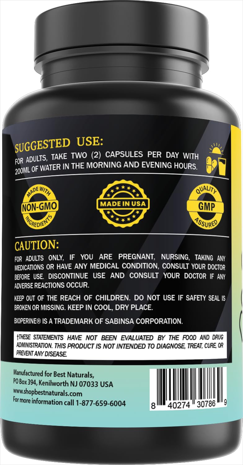 Best Naturals Day-to-Day Joint Support 90 Veg Capsules - Made with Vitmain D, K2, Calcium, Potassium, Turmeric, Glucosamine, Chondroitin, MSM