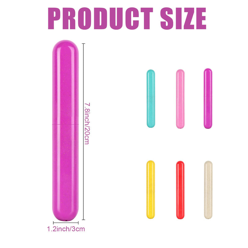 6 Pack Toothbrush Travel Case, Travel Toothbrush Holder, Sanitary Toothbrush Storage, Eco-friendly Toothbrush Protector Covering for Traveling, Business，Camping, Home, School Cyan+Pink+Purple+Yellow+Red+Beige - BeesActive Australia