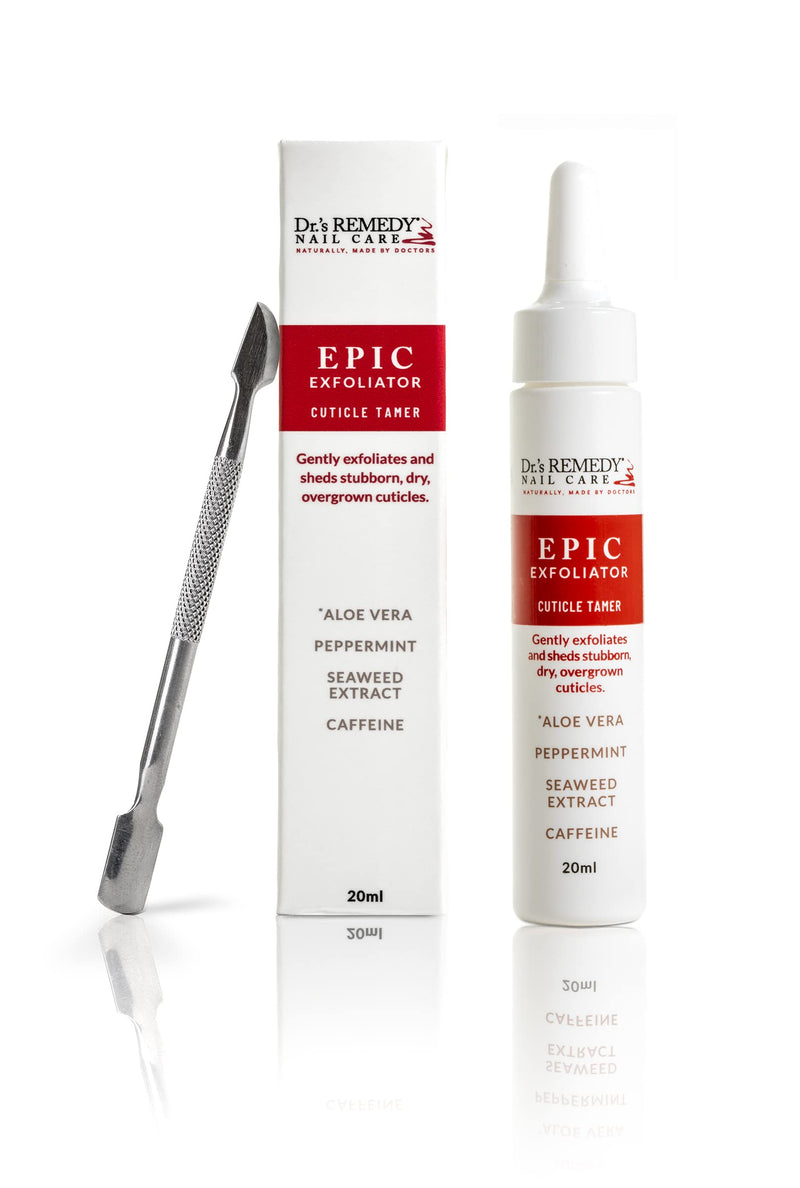 Dr.'s Remedy Cuticle Remover with Cuticle Pusher Tool – 20 ml Liquid Cuticle Softener for Gentle Care, Softens and Instantly Removes Excess, Nail Care Kit - Epic Exfoliator - BeesActive Australia