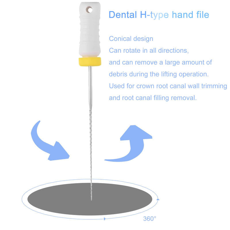 Endodontic Root Canal Hand H Files Stainless Steel Hand Files Pack of 6 (45-80#) 45-80#