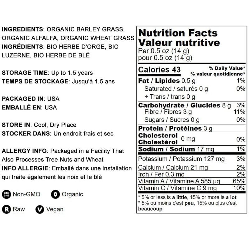Food to Live Organic SuperGrass Powder Blend ‚Äì Mixed Alfalfa, Barley Grass, and Wheatgrass Powders. Non-GMO, Pure Superfood, Vegan, Kosher, Bulk. Mixes Well. Perfect for Smoothies, and Shakes 12 Ounce (Pack of 1) - BeesActive Australia