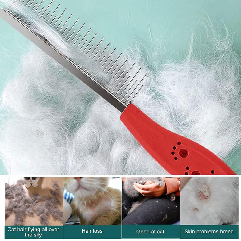 Pets fur detangler comb, stainless steel pet care comb, fur comb cat, dog comb, cat comb, flea comb for cats, detangling comb dog, cat comb with double-sided metal, combination comb for dogs, 1 piece - BeesActive Australia