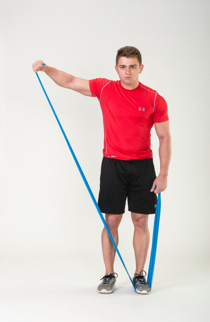 Black Mountain Products Therapy Exercise Bands with Resistance Band Carrying Case, Door Anchor and Starter Guide, Yellow, Blue, Green - BeesActive Australia
