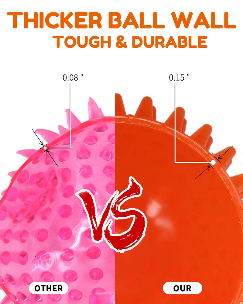 4.5” Heavy Duty Squeaky Dog Balls for Medium Large Dogs, Dog Toys for Aggressive Chewers, Spike Ball Toys for Clean Teeth and Training(2 Pack) 4.5" - BeesActive Australia