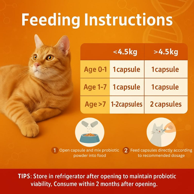 Dr. Kiwi O'dogcat Probiotics for Cats | Support Gut Health, Diarrhea, Digestive Health & Seasonal Allergies